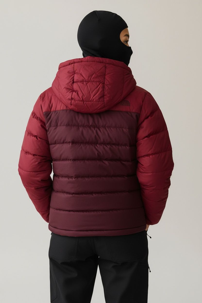 TNF ROJO DOBLE VISTA PLUMA DE 550. SIN DETALLE. COMPRESIBLE. XS DE DAMA.