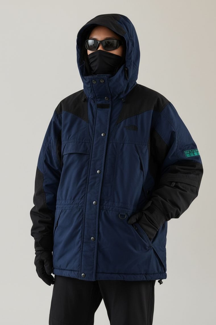 TNF AZUL CON NEGRO BRUMOSO Y CALIENTE IMPERMEABLE PARA NIEVE. L DE DAMA.