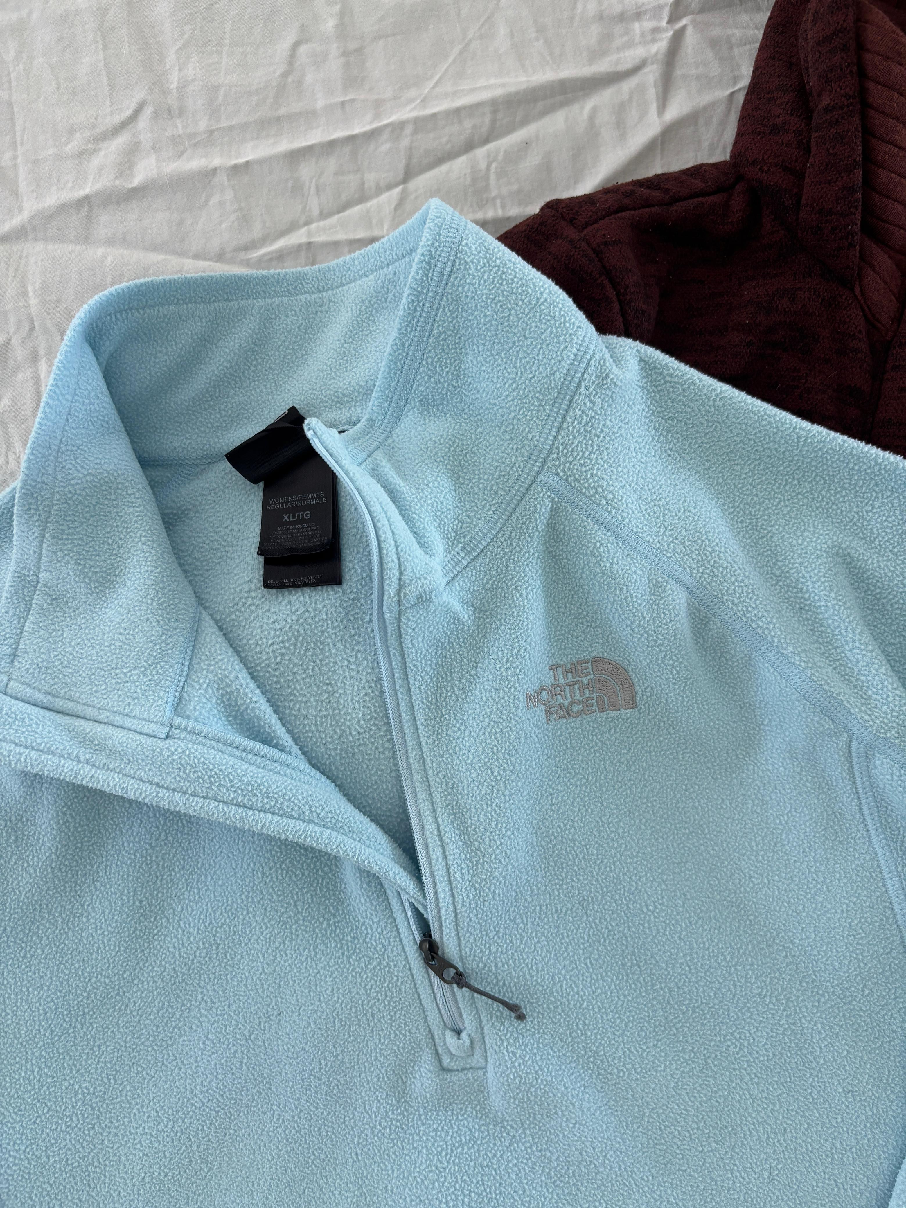 TNF FLEECE LIGERO AZUL DOBLE LOGO SIN DETALLE. XL DE DAMA.