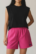 PATAGONIA SHORT ROSA CON ROPA INTERIOR. LARGO TELA GRUESA. L DE DAMA.