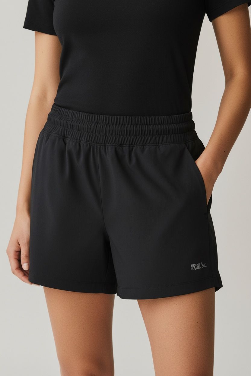 EDDIE BAUER SHORT NEGRO PARA SENDERISMO SIN DETALLE. S DE DAMA.