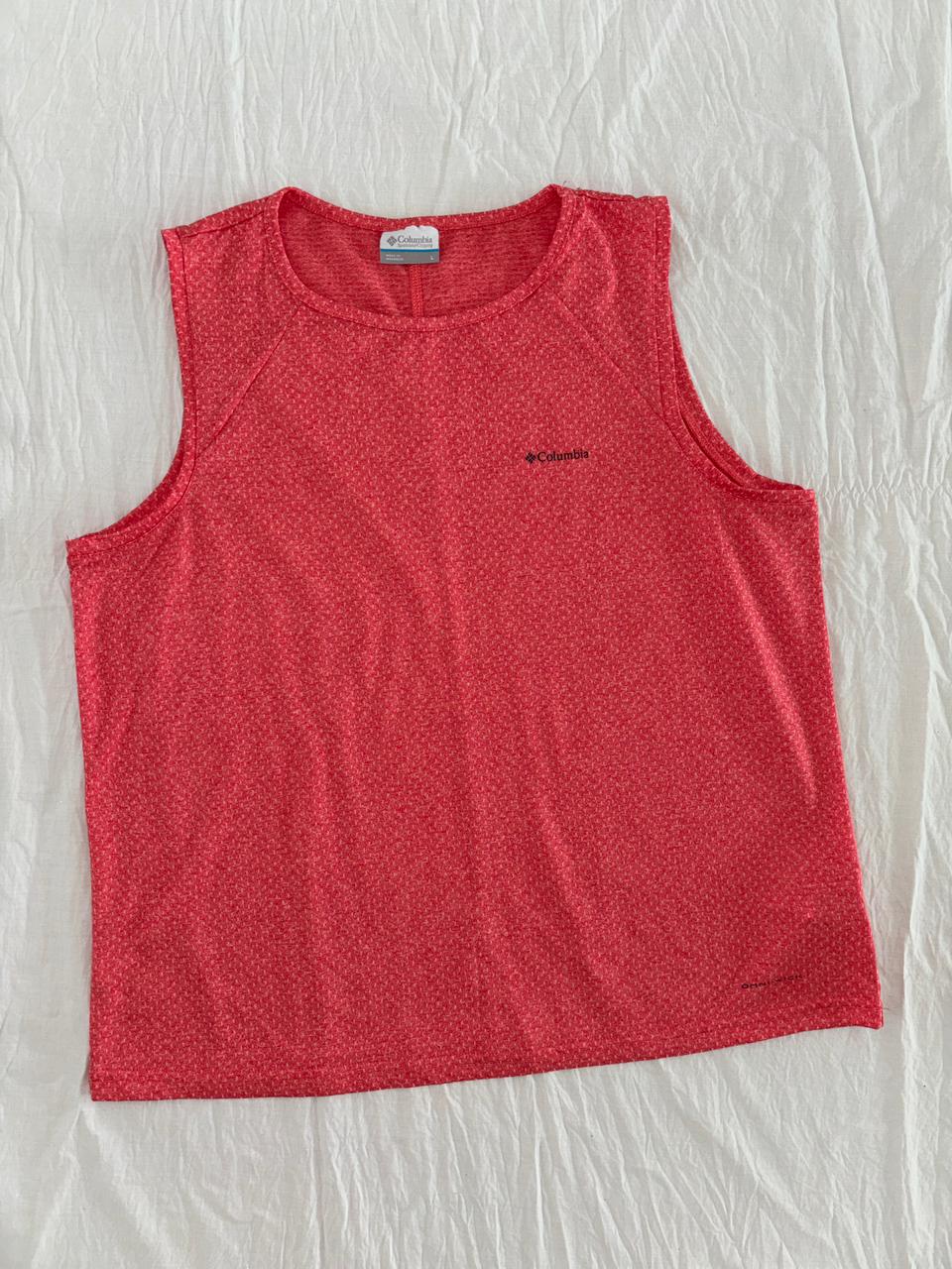 COLUMBIA ROSA CAMISETA TRANSPIRABLE PARA SENDERISMO OMNI WICK (absorbe la humedad y el sudor de la piel). SIN DETALLE. L DE DAMA.