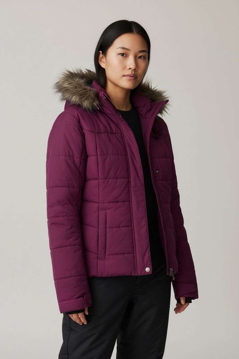 COLUMBIA MORADO BRUMOSO PARA FRÍO E IMPERMEABLE PARA LLUVIA LIGERA 💦 OMNI SHIELD. M DE DAMA.