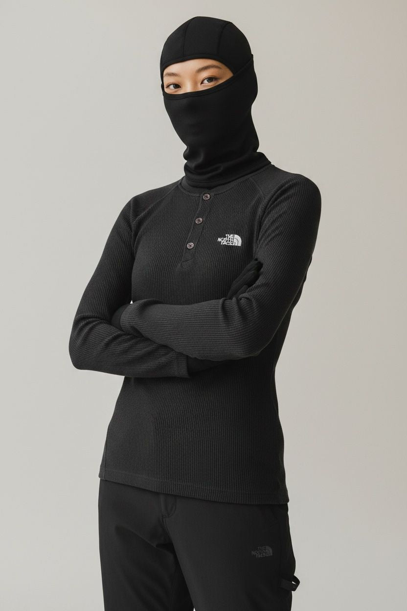 TNF BLUSA 1RA CAPA GRIS. TRANSPIRABLE. SIN DETALLE. TELA TIPO CANALÉ. L DE DAMA.