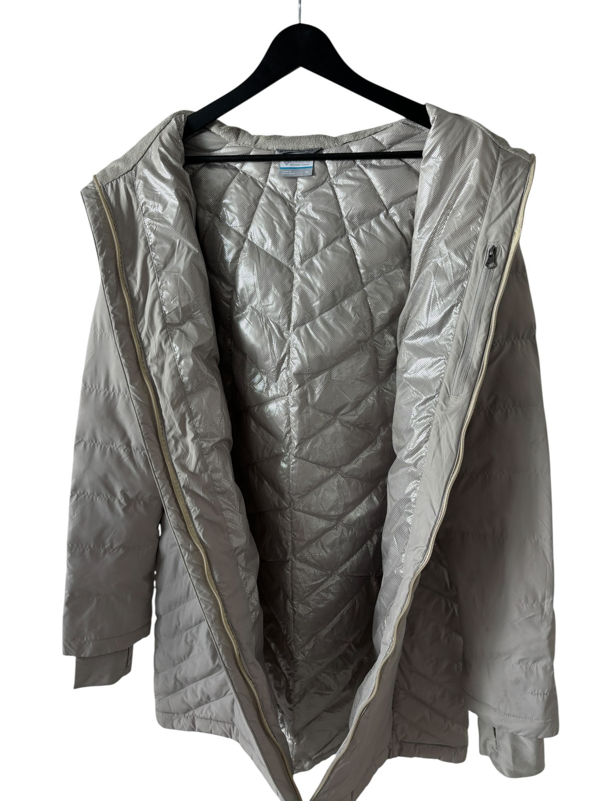COLUMBIA BEIGE/GRISACEO OMNI HEAT (RETIENE EL CALOR CORPORAL) XL DE DAMA.