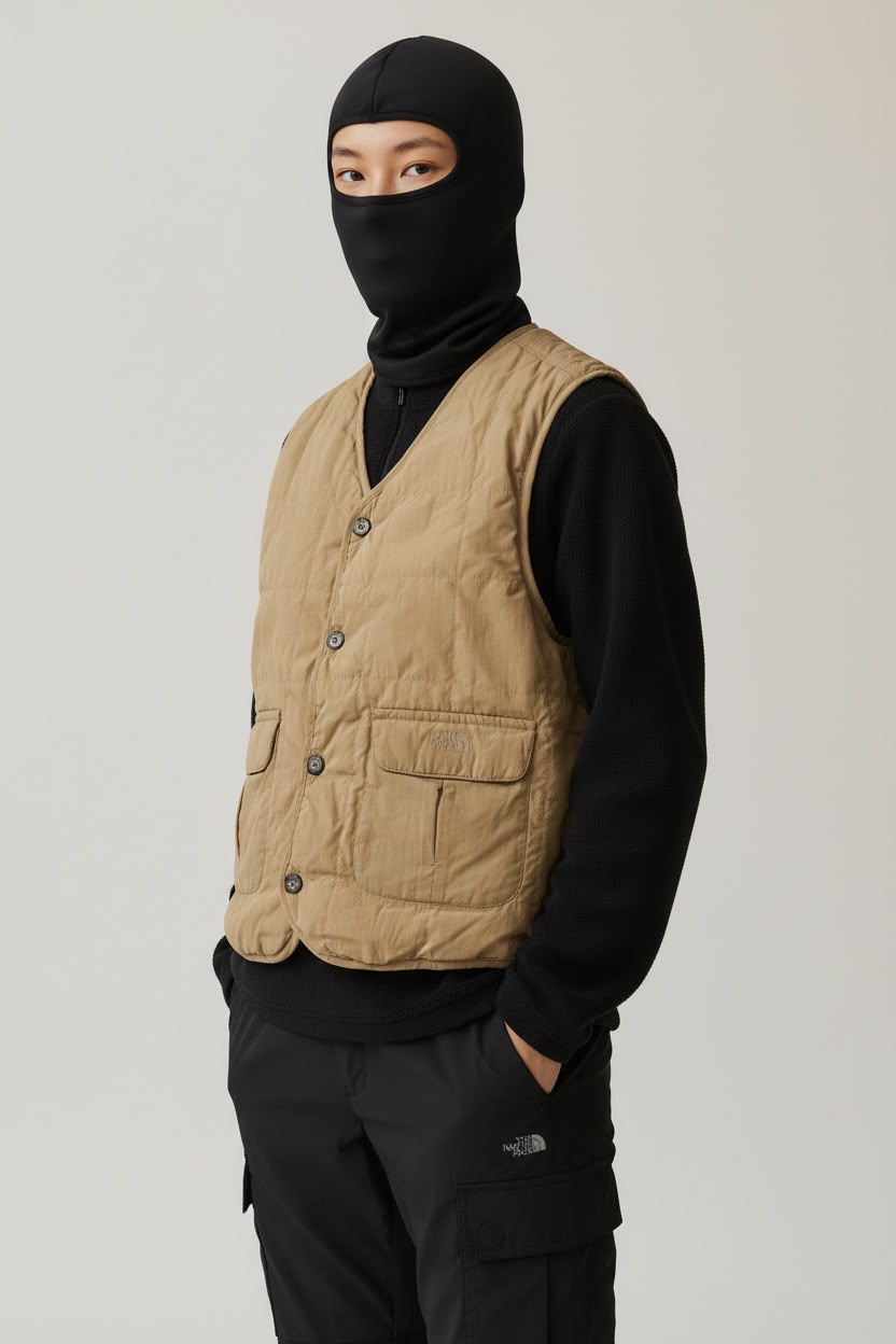 TNF CHALECO BEIGE WINDSTOPPER. XL DE DAMA.