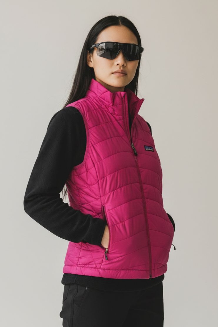 PATAGONIA ROSA DE PLUMA DE GANSO. MUY COMPRESIBLE QUE SE PUEDE HACER BOLSA. M DE DAMA.