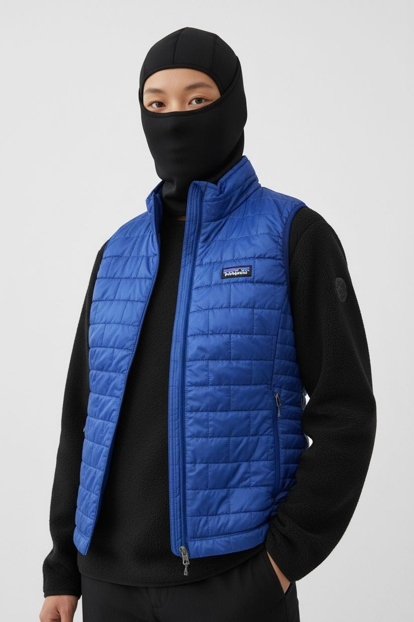 PATAGONIA CHALECO AZUL COMPRESIBLE PRIMALOFT “AISLAMIENTO TÉRMICO” COMPRESIBLE QUE SE HACE BOLSA. L DE DAMA.