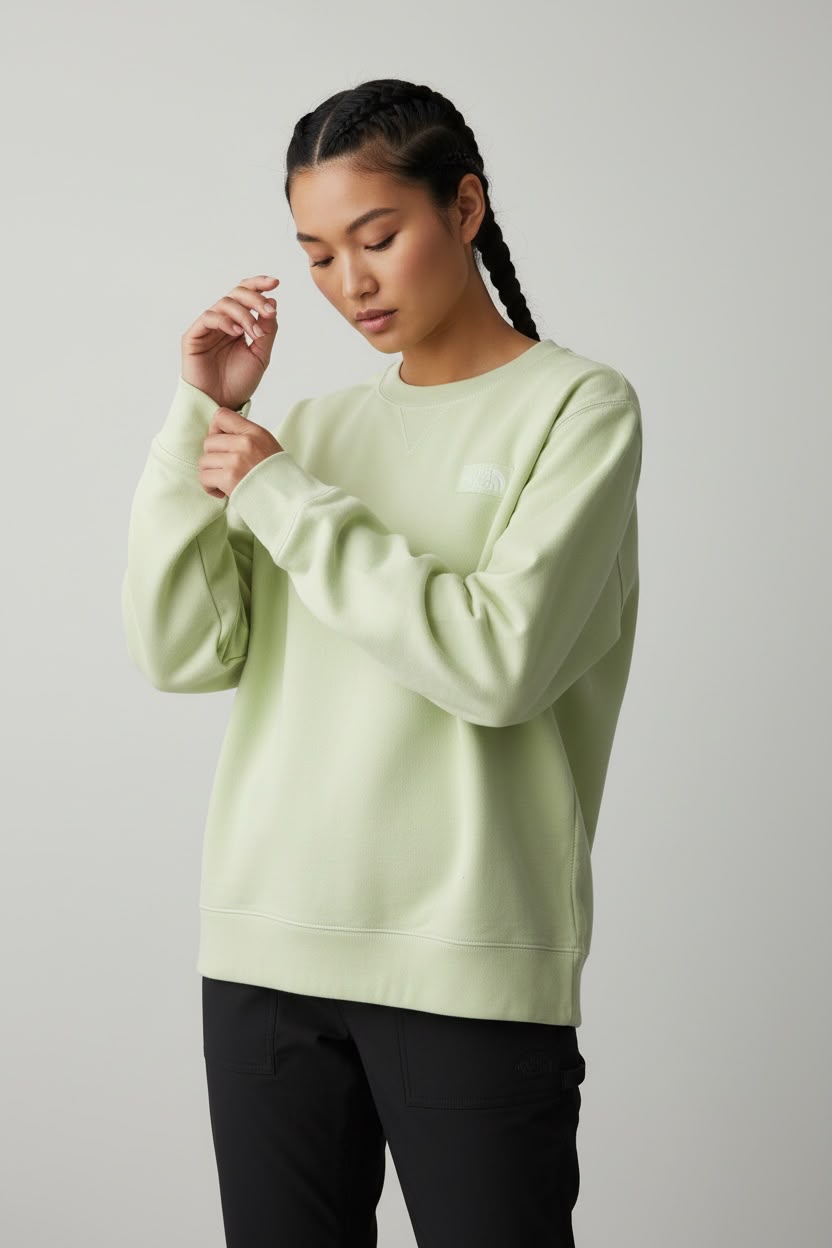 TNF HOODIE VERDE PASTEL DE ALGODÓN. M DE DAMA.