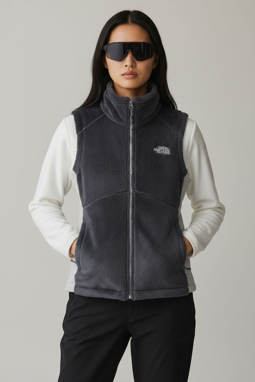 TNF CHALECO MORADO PELUCHE INTACTO Y SUAVE. S DE DAMA.