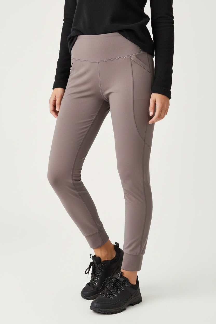 AVALANCHE LEGGIN CAFÉ CLARO PARA SENDERISMO. TELA TIPO ALGODÓN. SIN DETALLE. S DE DAMA.