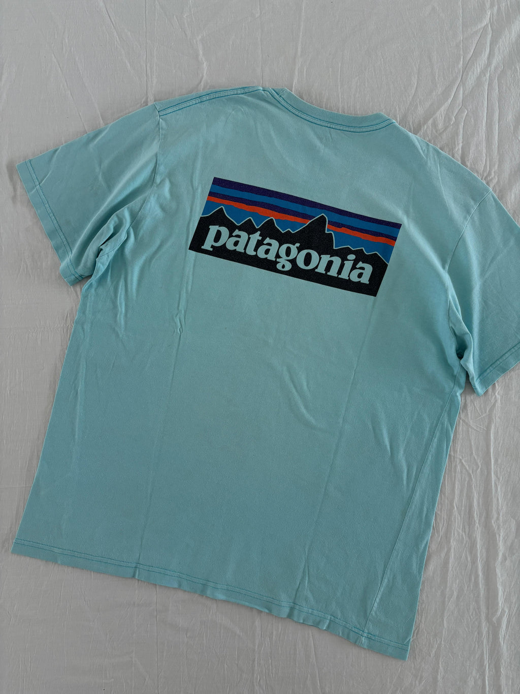 PATAGONIA T SHIRT DE ALGODÓN AZUL. XL DE DAMA.