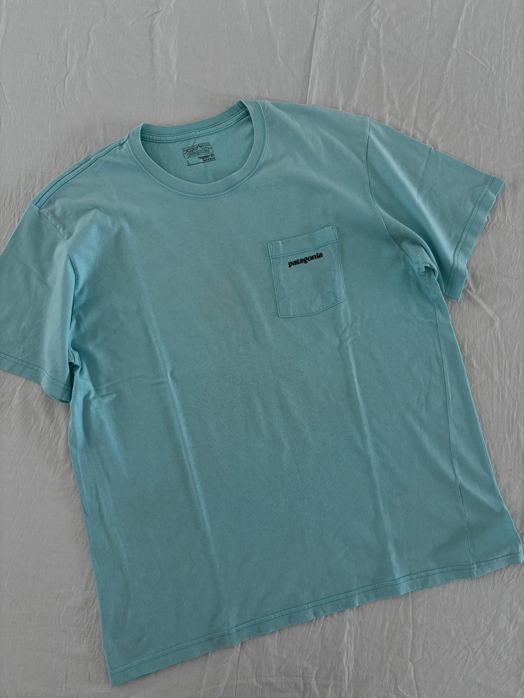 PATAGONIA T SHIRT DE ALGODÓN AZUL. XL DE DAMA.