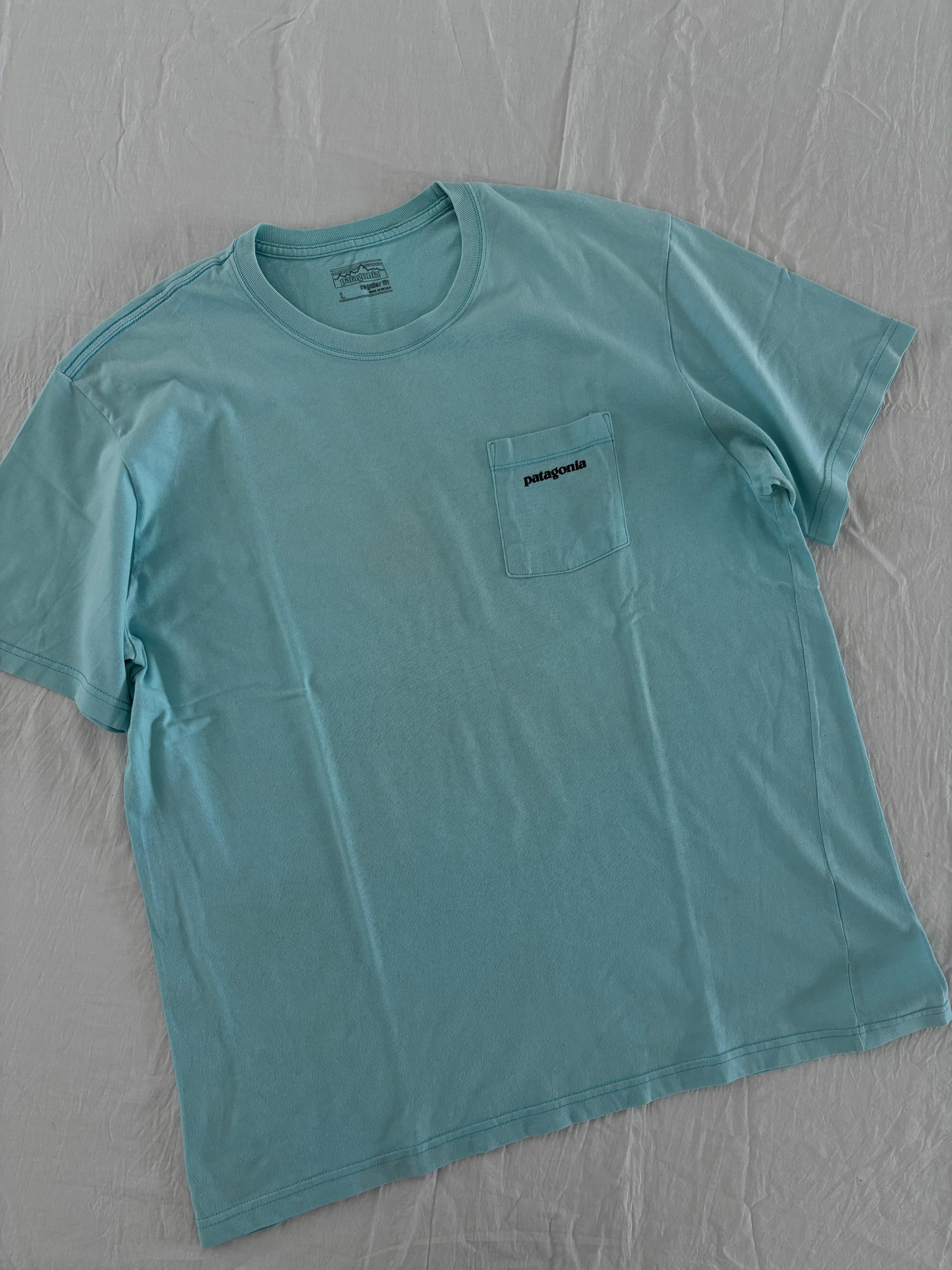 PATAGONIA T SHIRT DE ALGODÓN AZUL. XL DE DAMA.