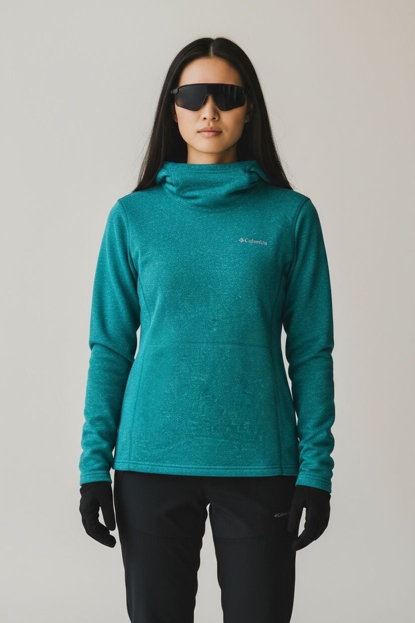 COLUMBIA HOODIE POLAR 2DA CAPA. SIN DETALLE. L DE DAMA.