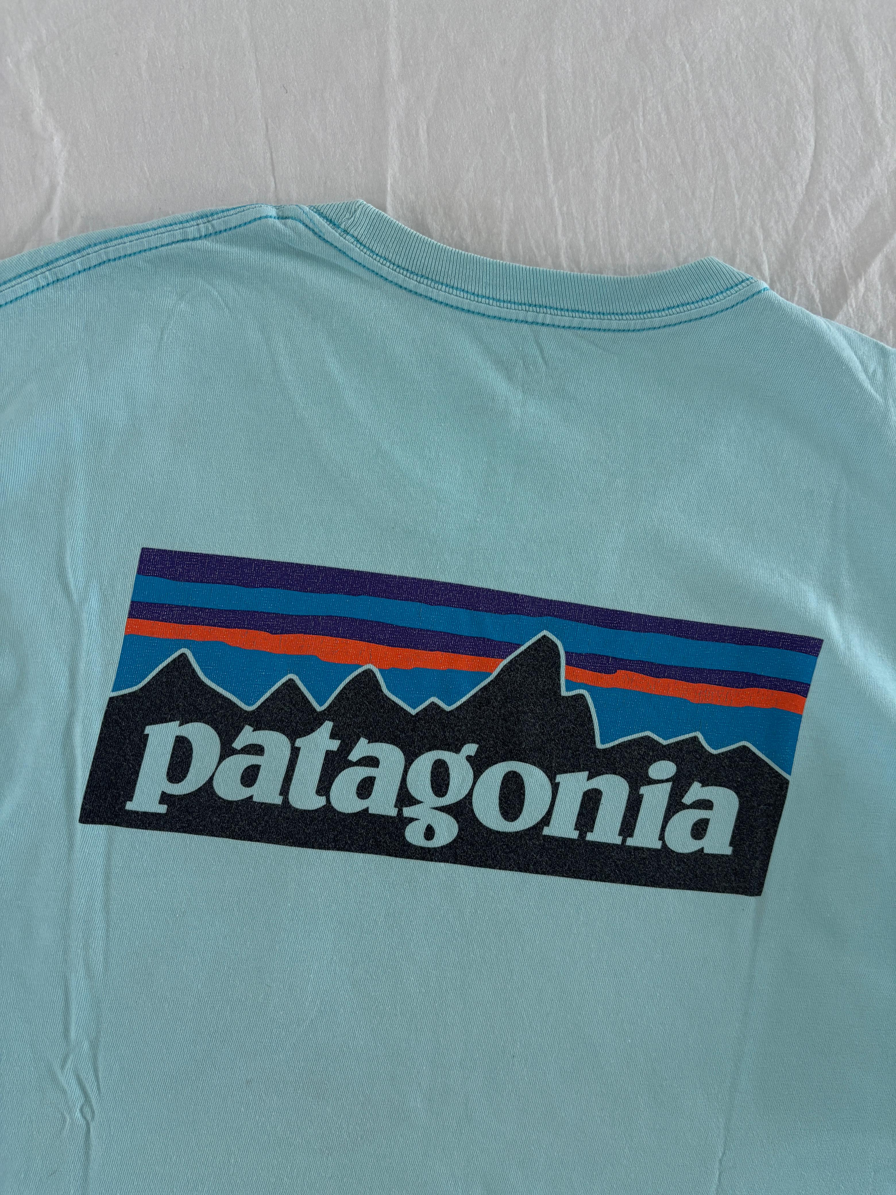 PATAGONIA T SHIRT DE ALGODÓN AZUL. XL DE DAMA.