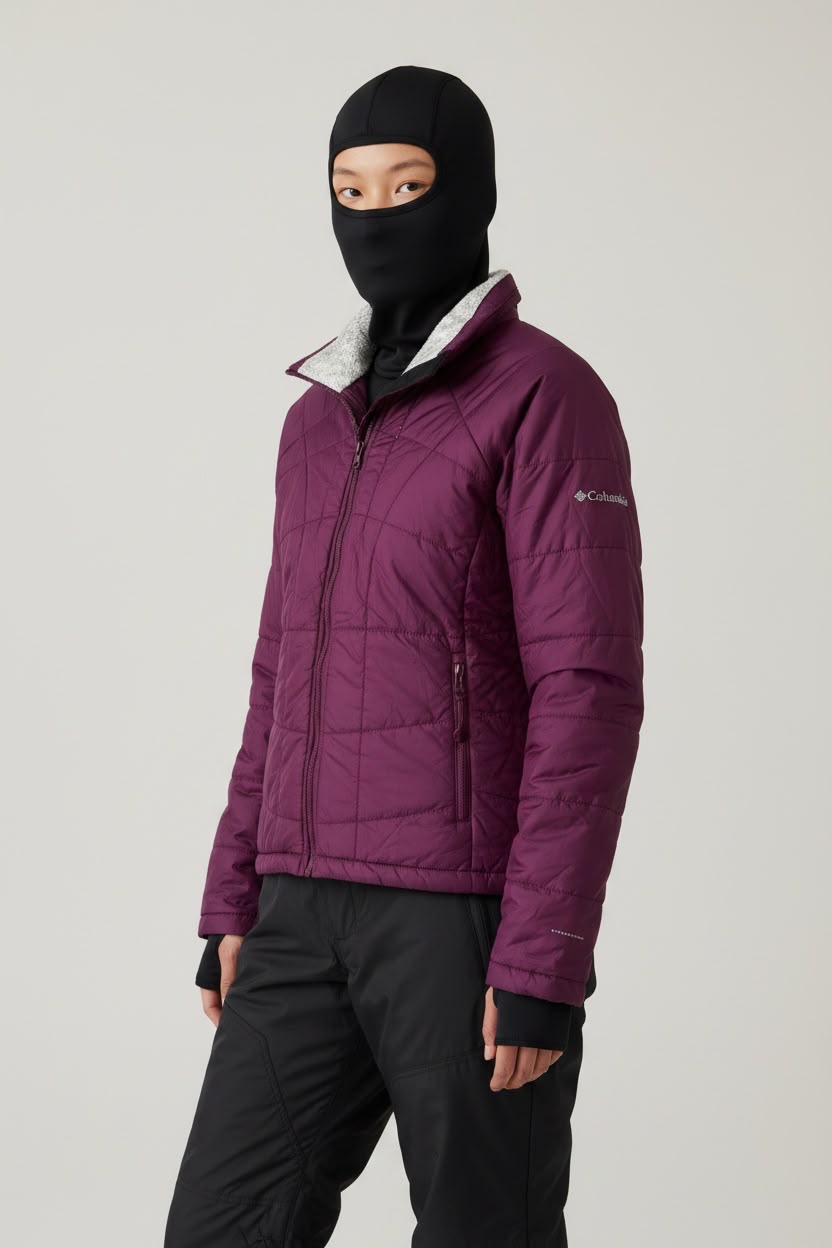 COLUMBIA 2DA CAPA BRUMOSO MORADO OMNI HEAT (retiene y refleja el calor natural que produce el cuerpo humano. deja salir la humedad y el exceso de calor) XL DE DAMA.