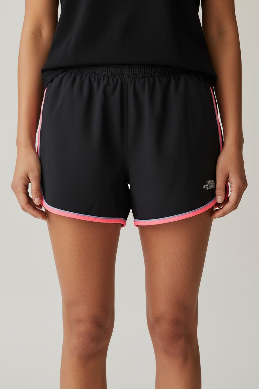 TNF SHORT NEGRO POCO LARGO CON ROPA INTERIOR. REFLEJANTE. S DE DAMA.