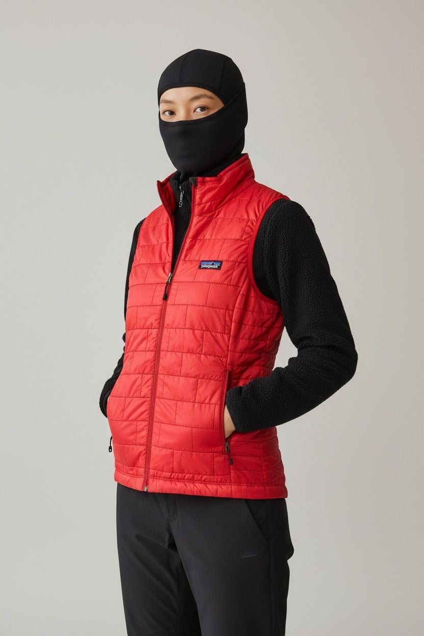 PATAGONIA CHALECO ROJO PRIMALOFT (AISLAMIENTO TÉRMICO) MUY COMPRESIBLE QUE SE HACE BOLSA. SIN DETALLE. S DE DAMA.