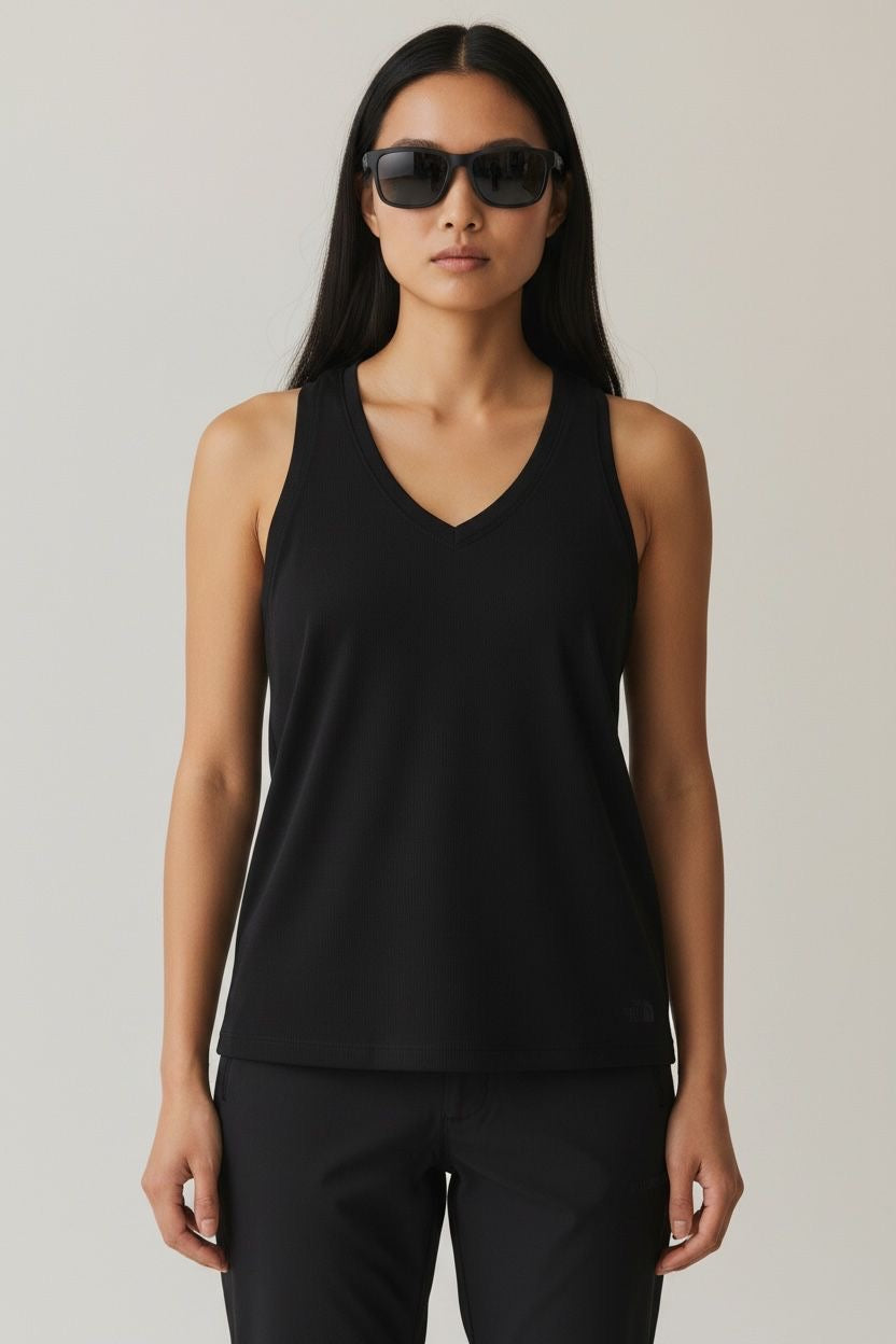 TNF CAMISETA NEGRA PARA SENDERISMO VAPOR WICK (absorbe el sudor de la piel) L DE DAMA.
