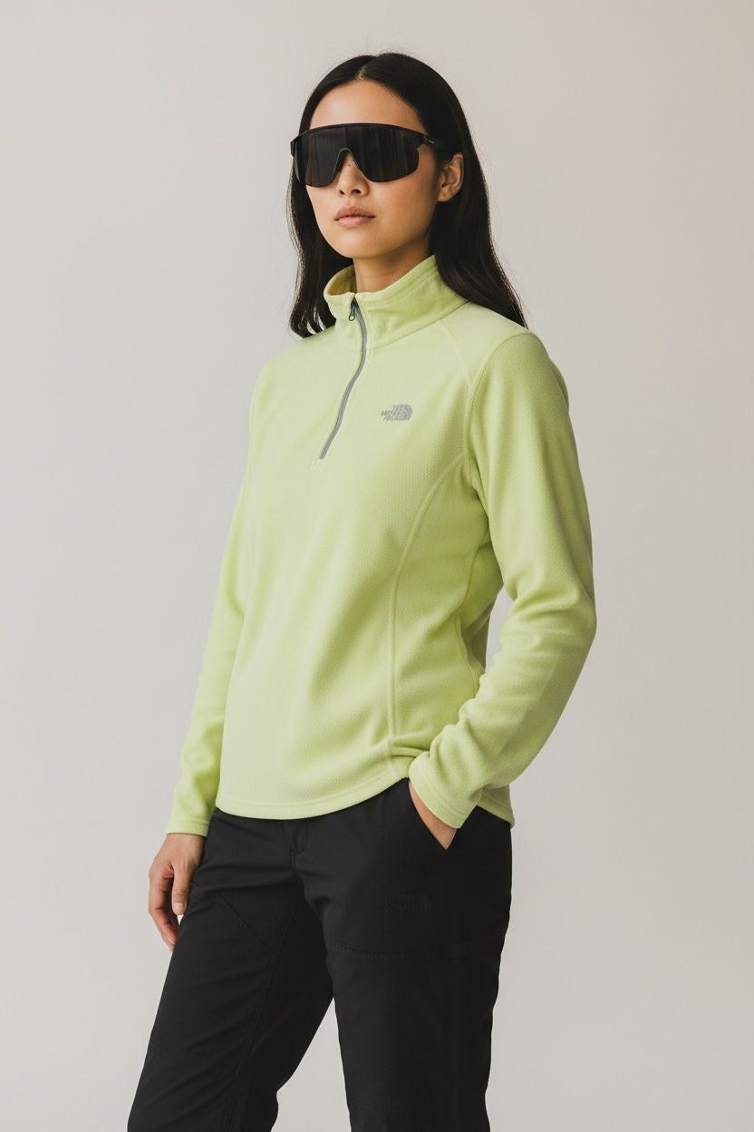 TNF AMARILLO NEÓN FLEECE LIGERO SIN DETALLE. L DE DAMA.