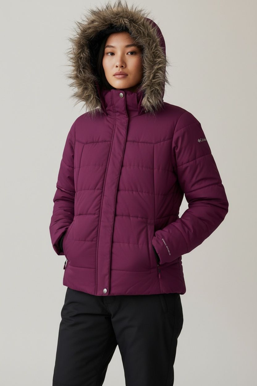 COLUMBIA MORADO BRUMOSO PARA FRÍO E IMPERMEABLE PARA LLUVIA LIGERA 💦 OMNI SHIELD. M DE DAMA.