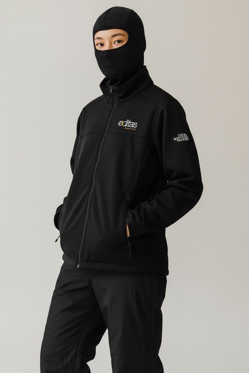 TNF CHAMARRA 2DA CAPA TIPO NEOPRENO POLAR POR DENTRO WINDWALL. XL DE DAMA.