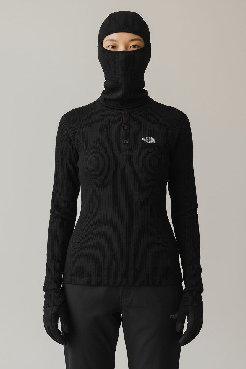 TNF BLUSA 1RA CAPA GRIS. TRANSPIRABLE. SIN DETALLE. TELA TIPO CANALÉ. L DE DAMA.