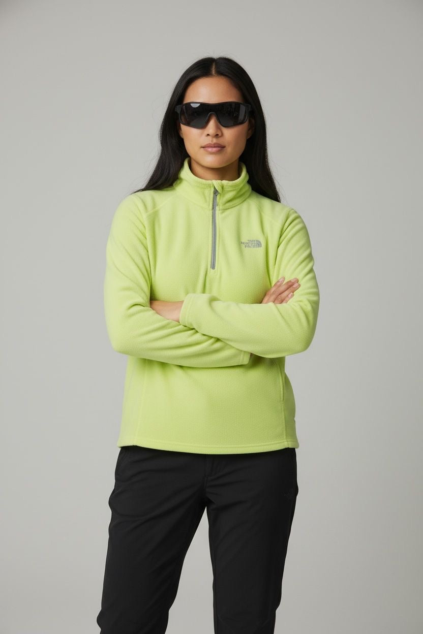TNF AMARILLO NEÓN FLEECE LIGERO SIN DETALLE. L DE DAMA.